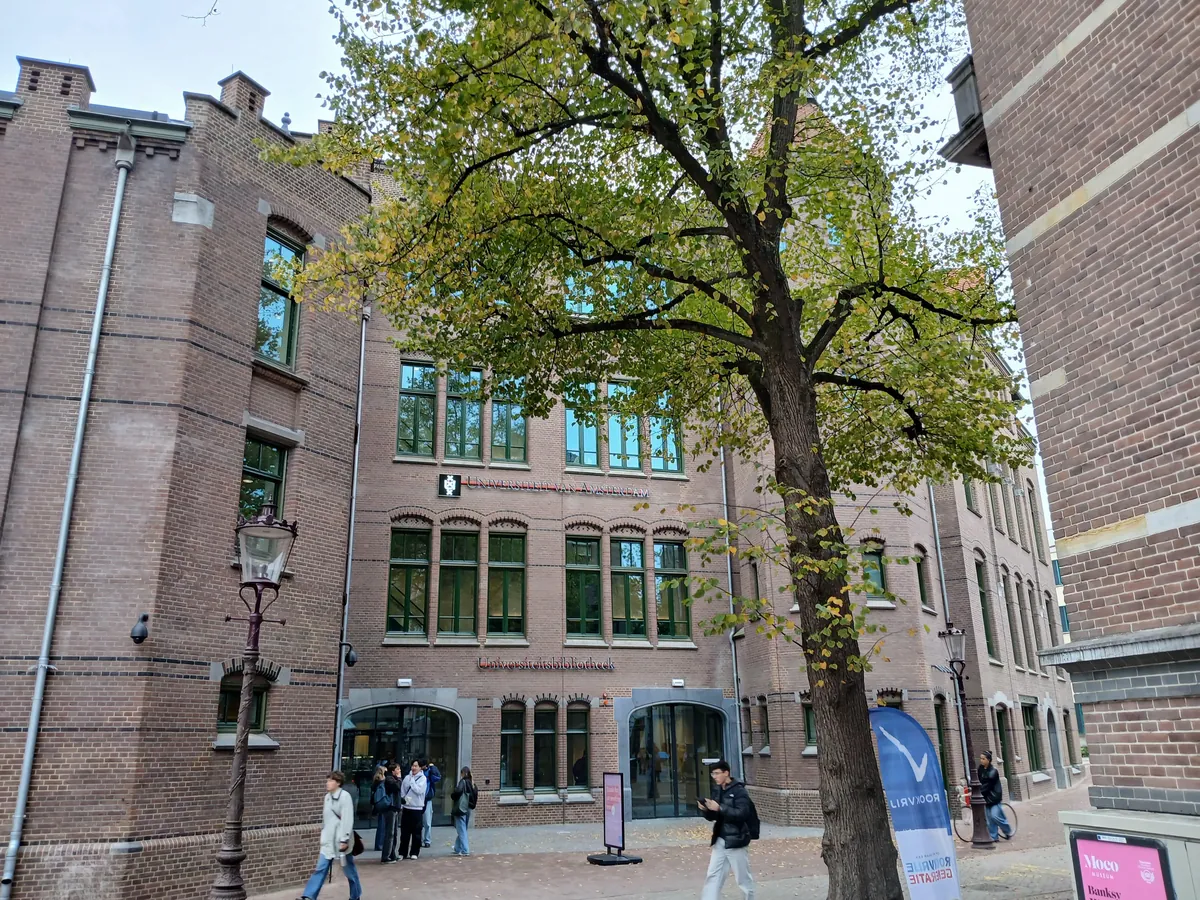The exterior of the new library of the University of Amsterdam