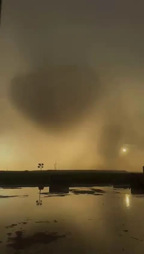 A cloudburst was captured on video yesterday.