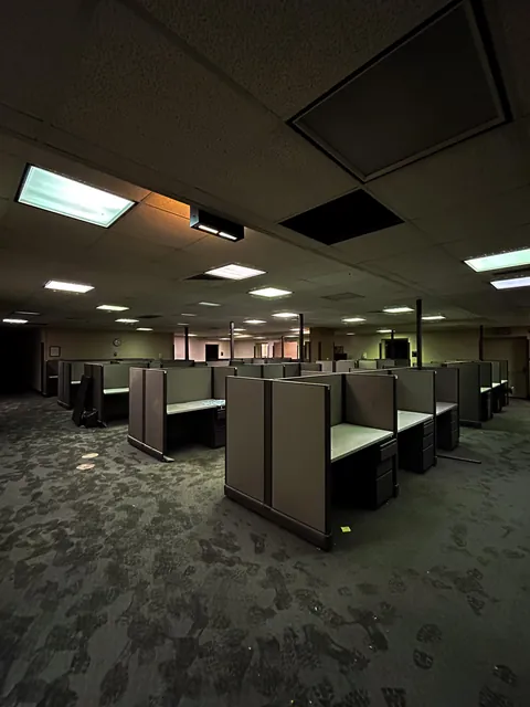 Abandoned office building with power