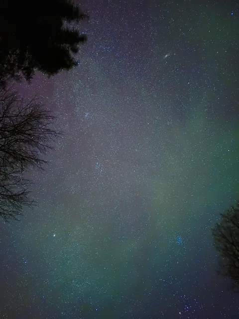 Photo of Andromeda, Pleiades, and Aurora Borealis (Taken on iPhone 17) (re-upload after being taken down)