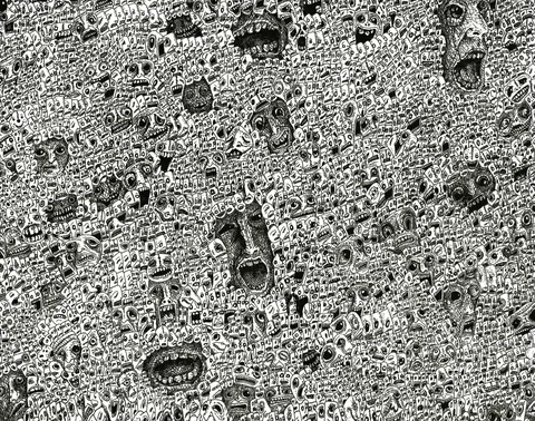 4 years ago I did this drawing called I still hear voices. It took me 230 hours &amp; has 1000s of faces