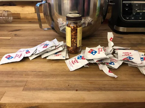 Refilled my jar with Domino’s packets!