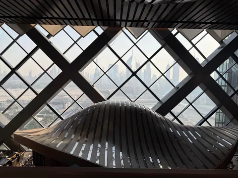 A food court suspended between two buildings 24 stories up in Dubai
