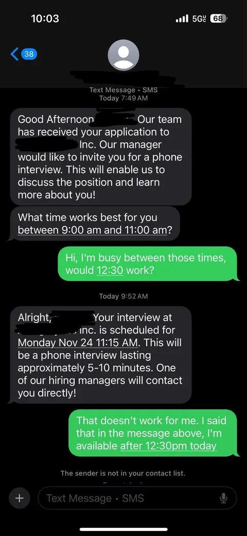 Why part of “I’m busy” do employers not understand? Did I say it in the wrong language