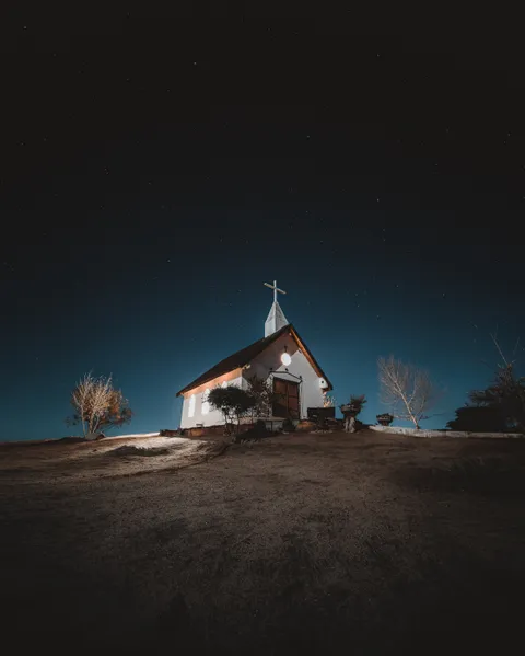Night photography with full moon.