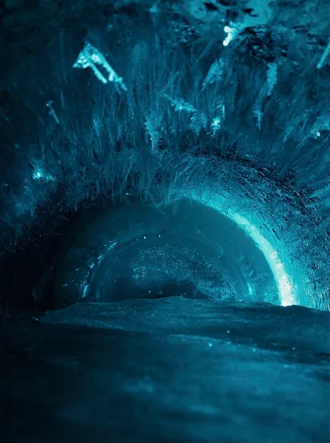 ITAP of the ice cave that is my frozen water bottle