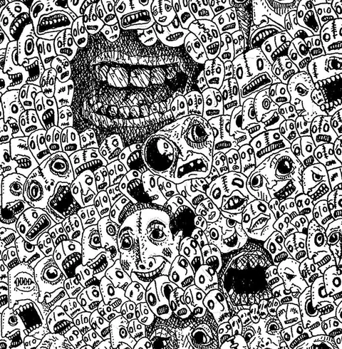 4 years ago I did this drawing called I still hear voices. It took me 230 hours &amp; has 1000s of faces
