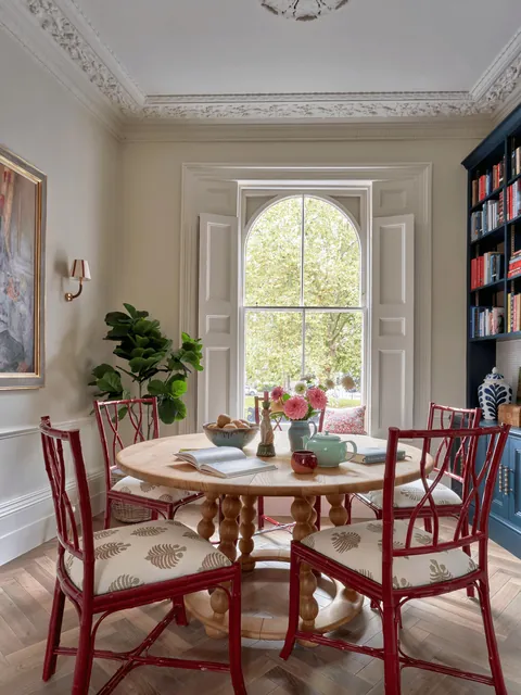 Dining room with arched windows in an early Victorian house, South London, UK [1875x2500]