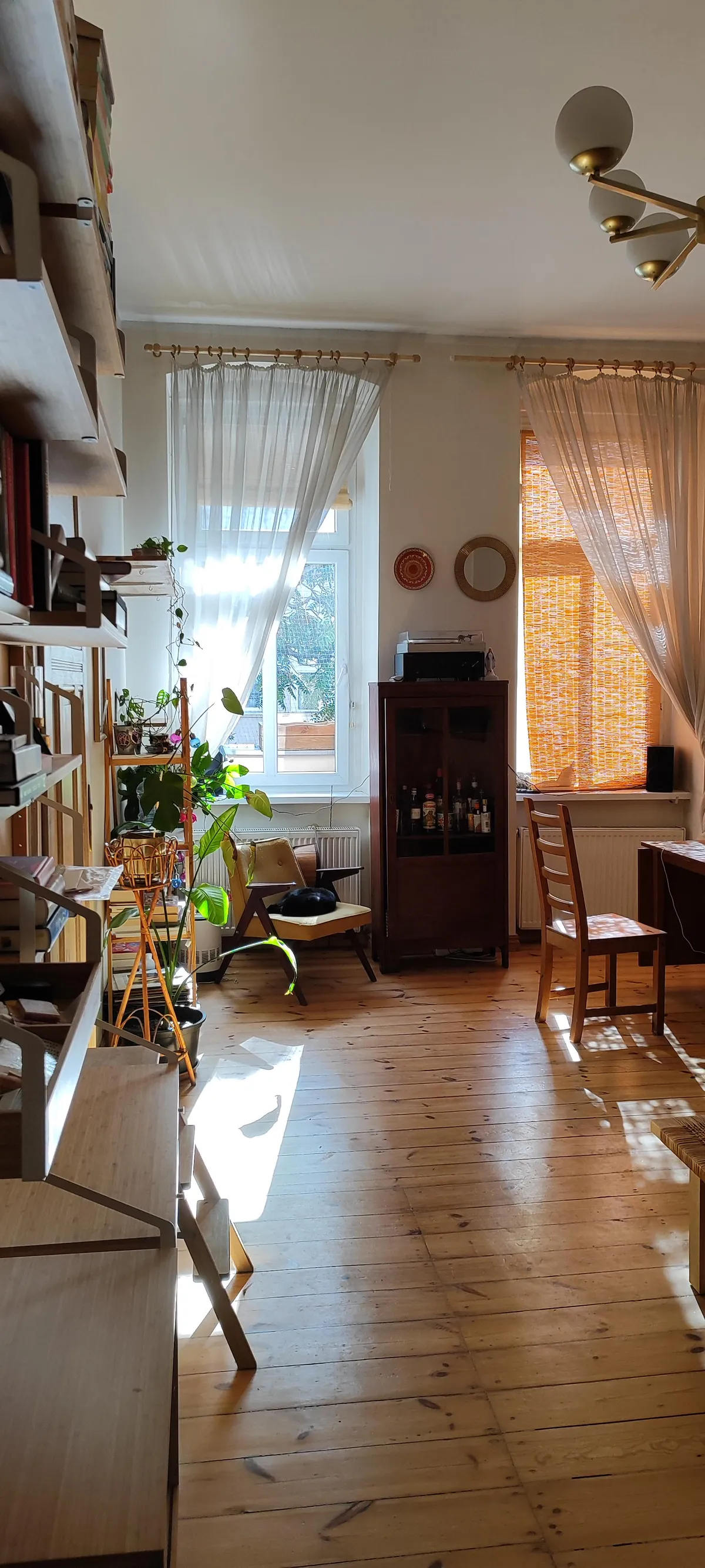 My living room, always feels nice to make a cocktail, spin a record and relax.