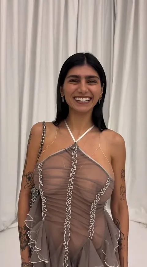 Mia Khalifa at the Ester Manas Womenswear Fall/Winter 2024-2025 show as part of Paris Fashion Week on February 27, 2024 in Paris, France.