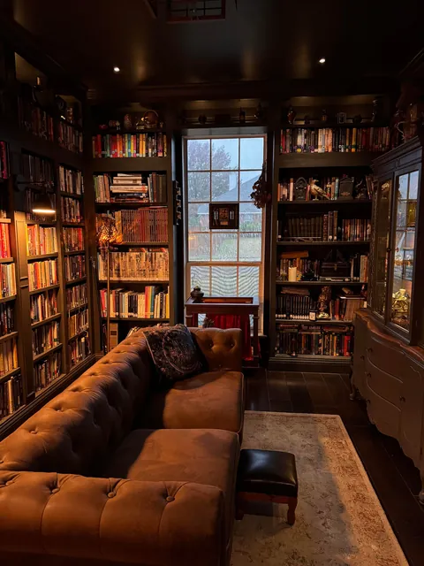 Library without the Christmas tree.  