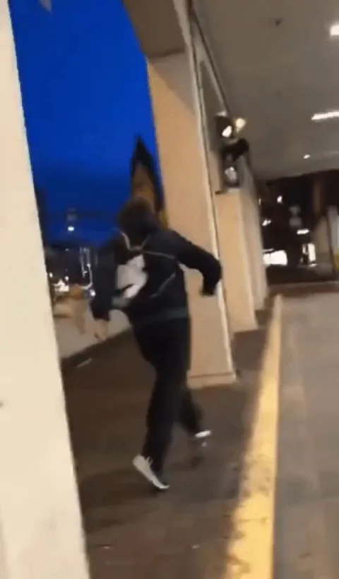 Karate kick into face plant