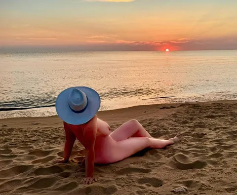 Enjoying a nude sunset 