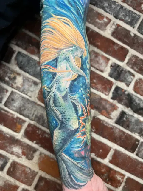 What I asked for vs what I got. Done by Tallartist at Fountain Square Tattoo, IN.