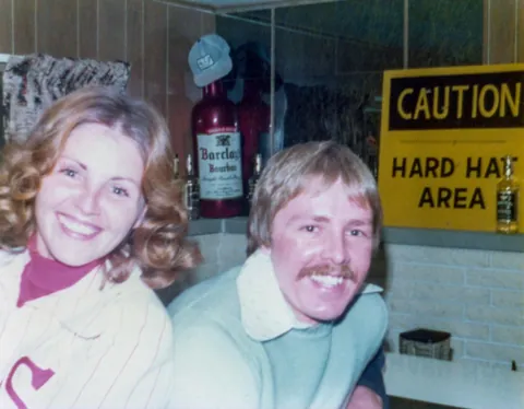 My parents at a Halloween party in 1974. My mom is dressed as Peter Pan and my dad, who can be seen in the last photo, is supposed to be Captain Hook.