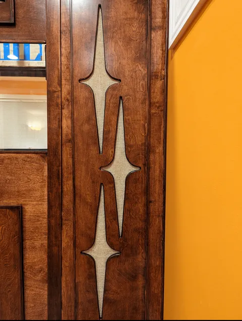 Mid Century-inspired room divider aquarium stand