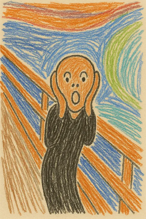 Turn this image into a drawing a 5 year old would make