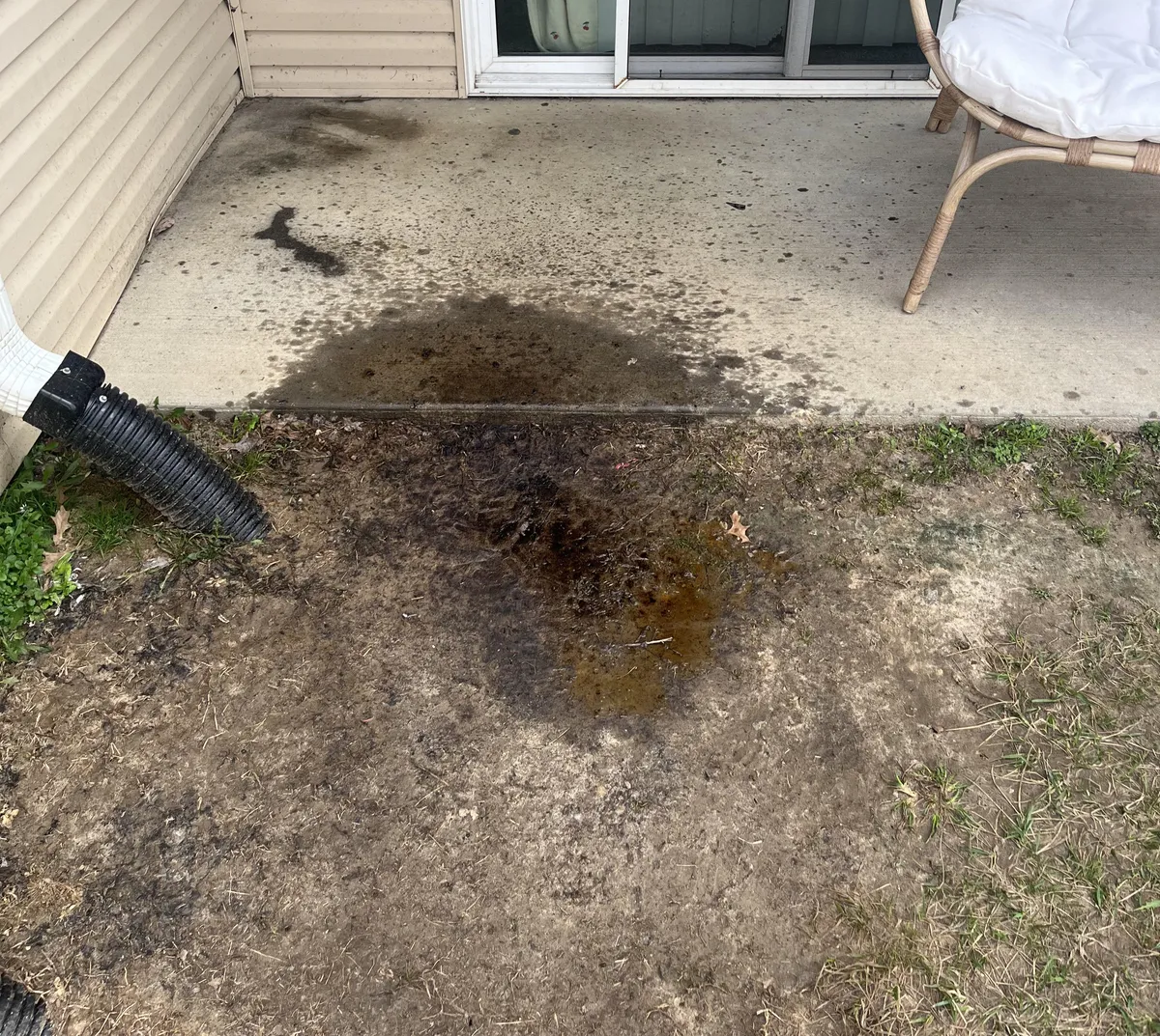 Third floor neighbors dumps used cooking oil on my patio/walkway.