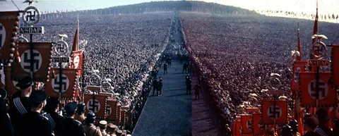Two pictures stitched together from Nazi rally at Reichserntedankfest in 1934 make you realise how enormous it actually was