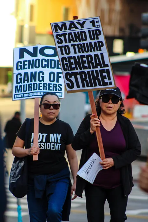 Photos from tonight’s STOP TRUMP’S WAR IN IRAN protest in Downtown Los Angeles [OC]