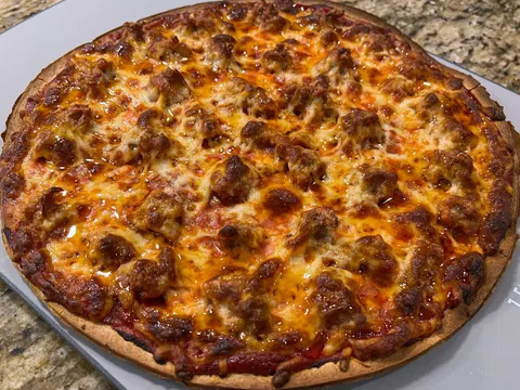 [Homemade] Chicago Thin Crust Sausage Pizza