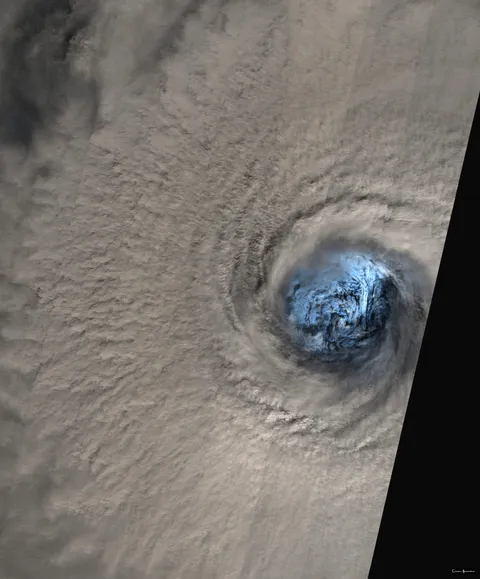 Eye of Super Typhoon Pepito (Credit: European Union, Copernicus Sentinel-2)