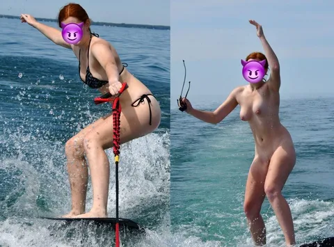 Showing off on the lake.