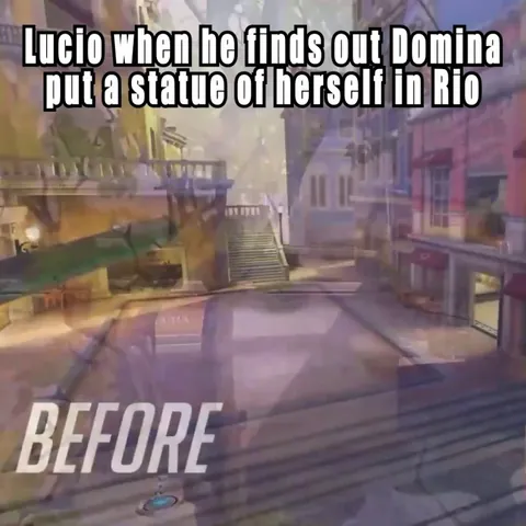 Lucios (valid) reaction to seeing a statue on Domina in his city