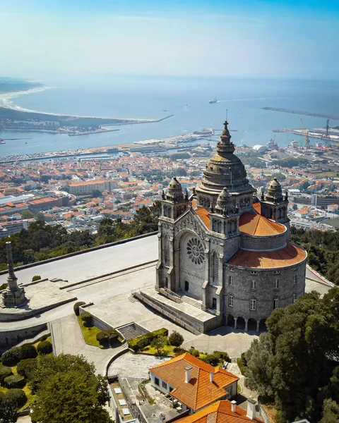 Roman/Byzantine eclectic Santuário Diocesano do Sagrado Coração de Jesus completed in 1959, Viana do Castelo, North Region of Portugal.