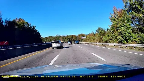[OC] Southbound on 95, Northeast of Richmond. Black Mercedes Sedan hits Blue SUV in front of me