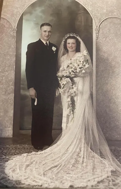My great grandparents wedding, my great grandpas dad wouldn’t attend the wedding because my great grandma was part jewish  