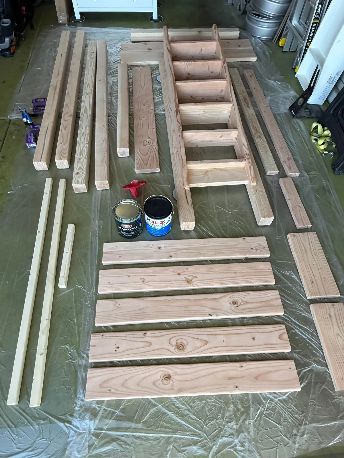 Built my daughter a new bed with a built in dresser and desk