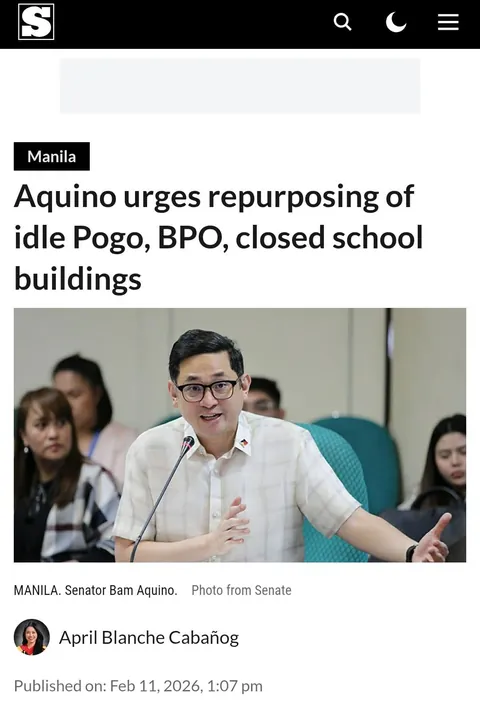 Sen. Bam Aquino, iminungkahing gawin nang silid-aralan ang dating POGO at BPO hubs
