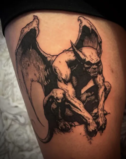 Gargoyle by @mago_de_sangre Electric Avenue Tattoo in Calgary Alberta