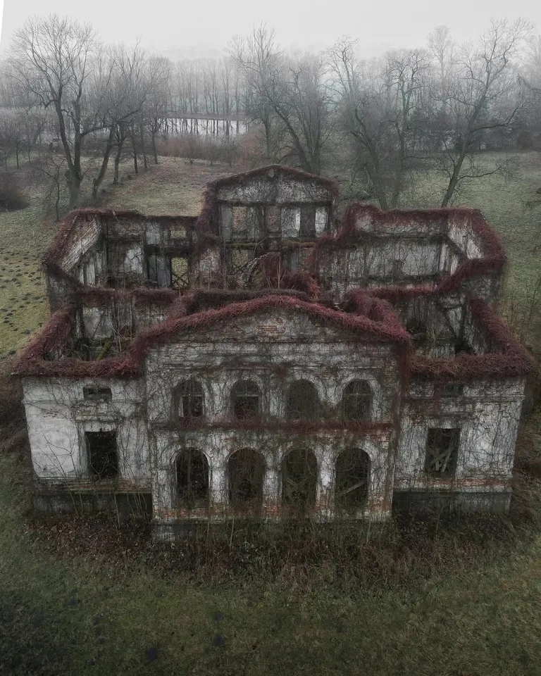 Abandoned haunted mansion Ruins in Polland.