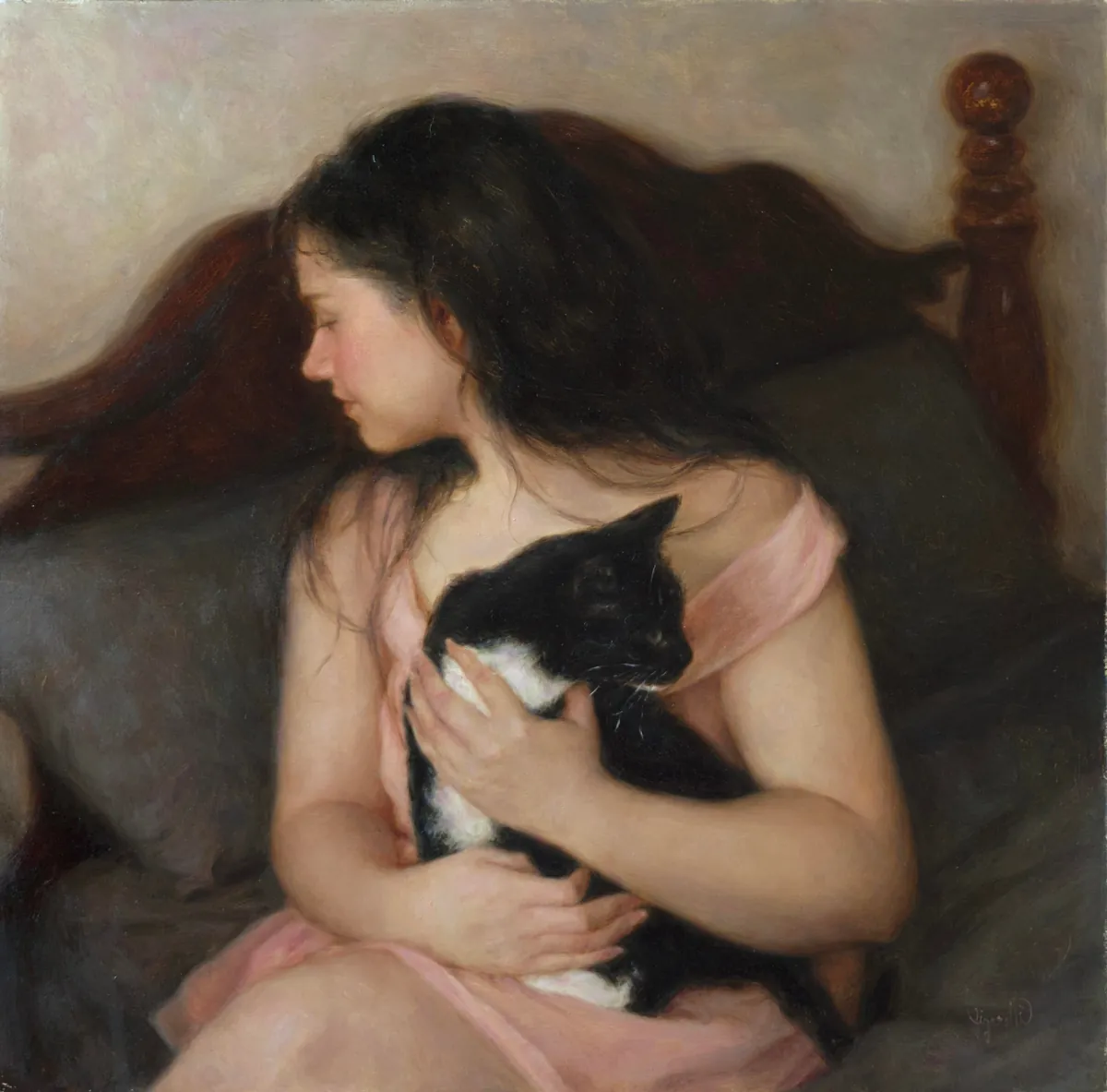 I painted my cat and I (again) bevause I love her 🥰