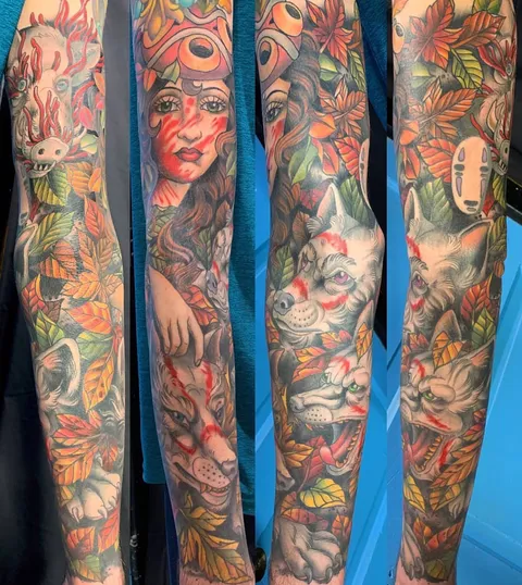 My Princess Mononoke Inspired Sleeve by Megan Mac Wheeler at Mercy Seat in Kansas City, MO