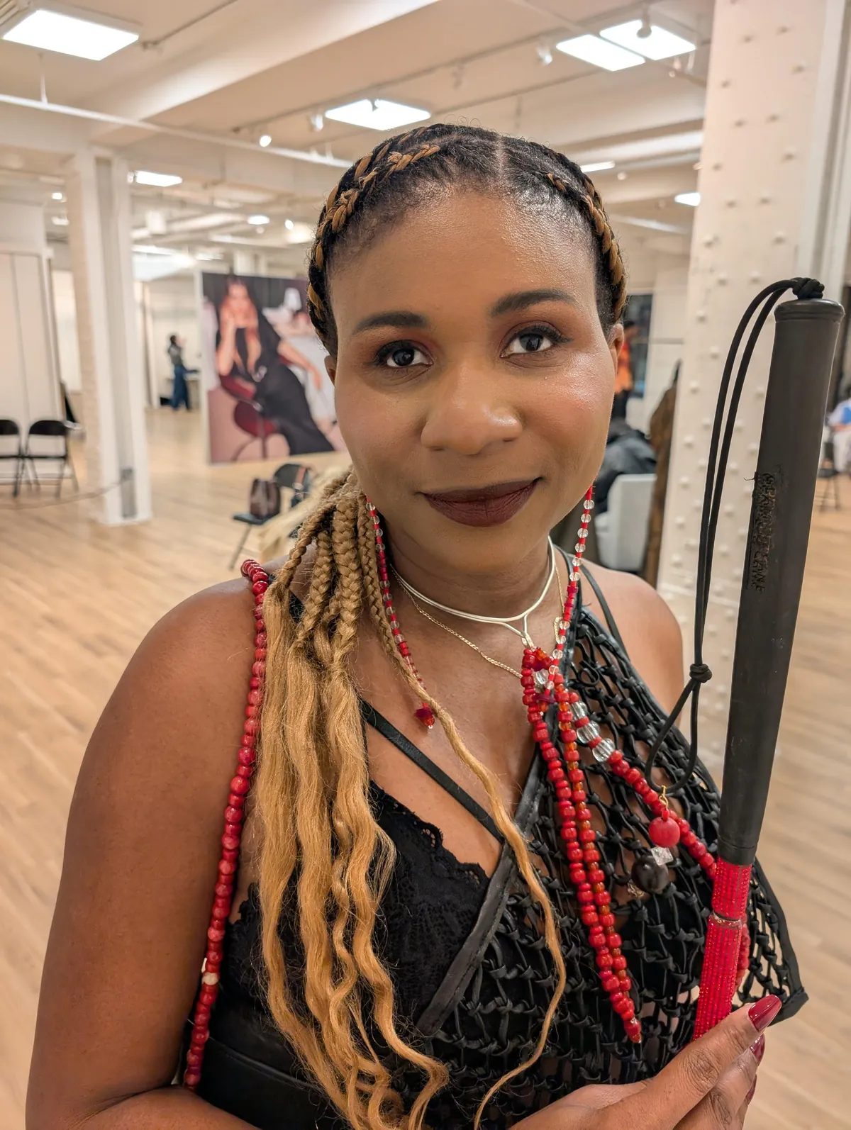 My SO is blind and I do her makeup, here's her look for a Vogue shoot we just did at the Tommy Hilfiger headquarters!
