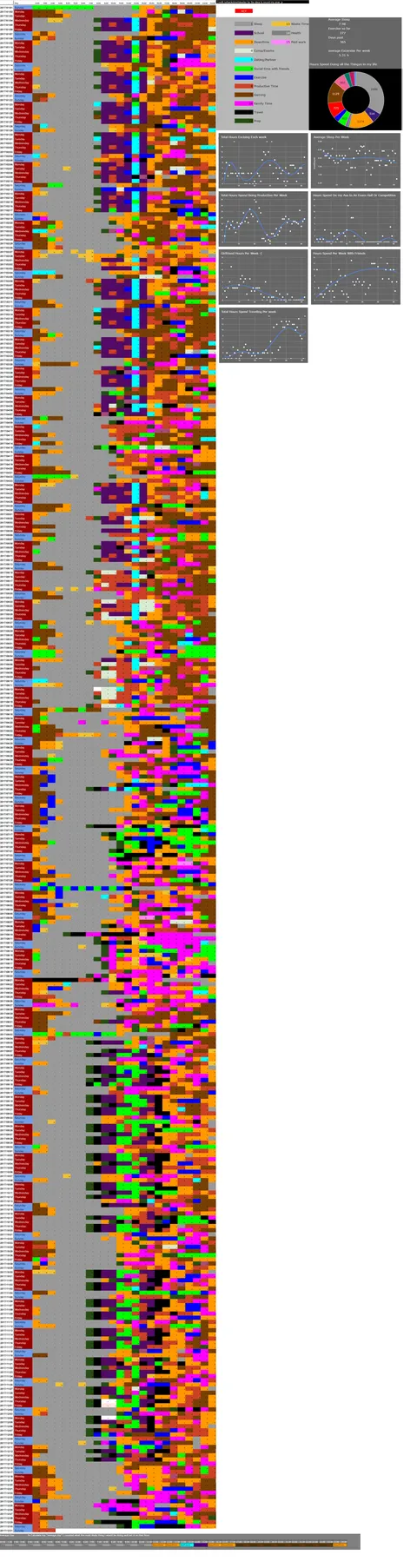 Every Single Hour Of My 2017 Recorded [OC]