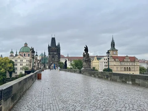 It is possible to visit a tourist hotspot when pretty much no one is around. 5:30AM this Friday in Prague.