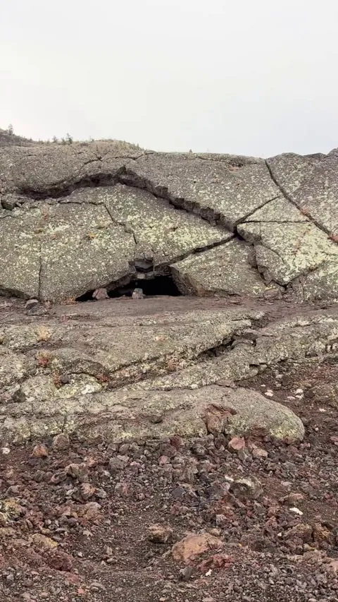 This face in a cave at Craters of the Moon National Monument.