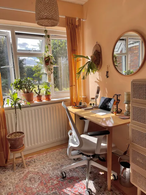 Study corner by the window 