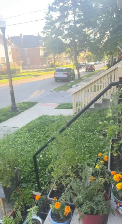 Idiot speeding past apartment multiple times with predictable outcome