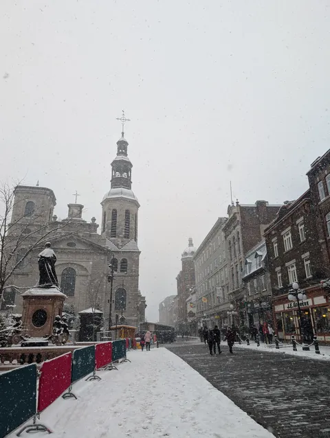Quebec City in a snowstorm