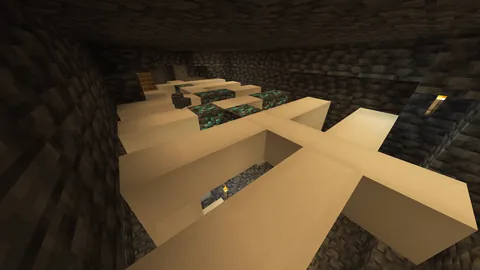 I found this generation on a server! Never seen something like this, the diamond ores are natural, not placed