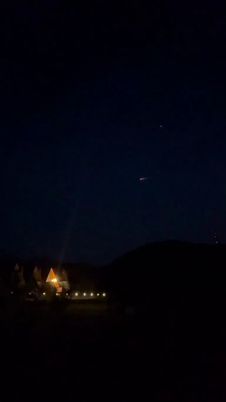 Long Perseid burn in the atmosphere over the Carpathian Mountains