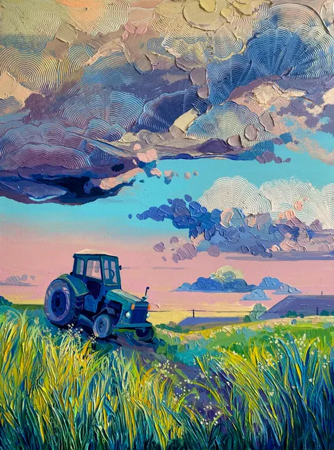 in the fields - in the fields, me, acrylic, 2022