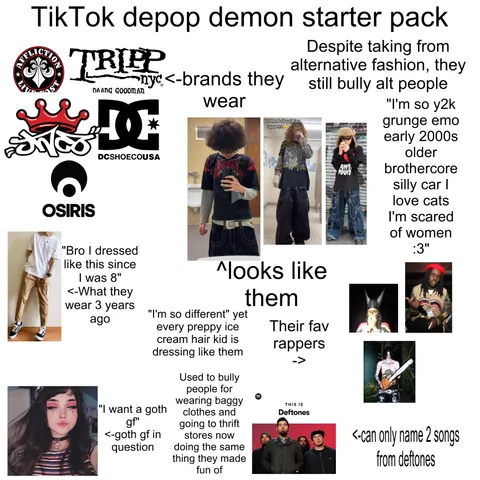 TikTok depop demon starter pack