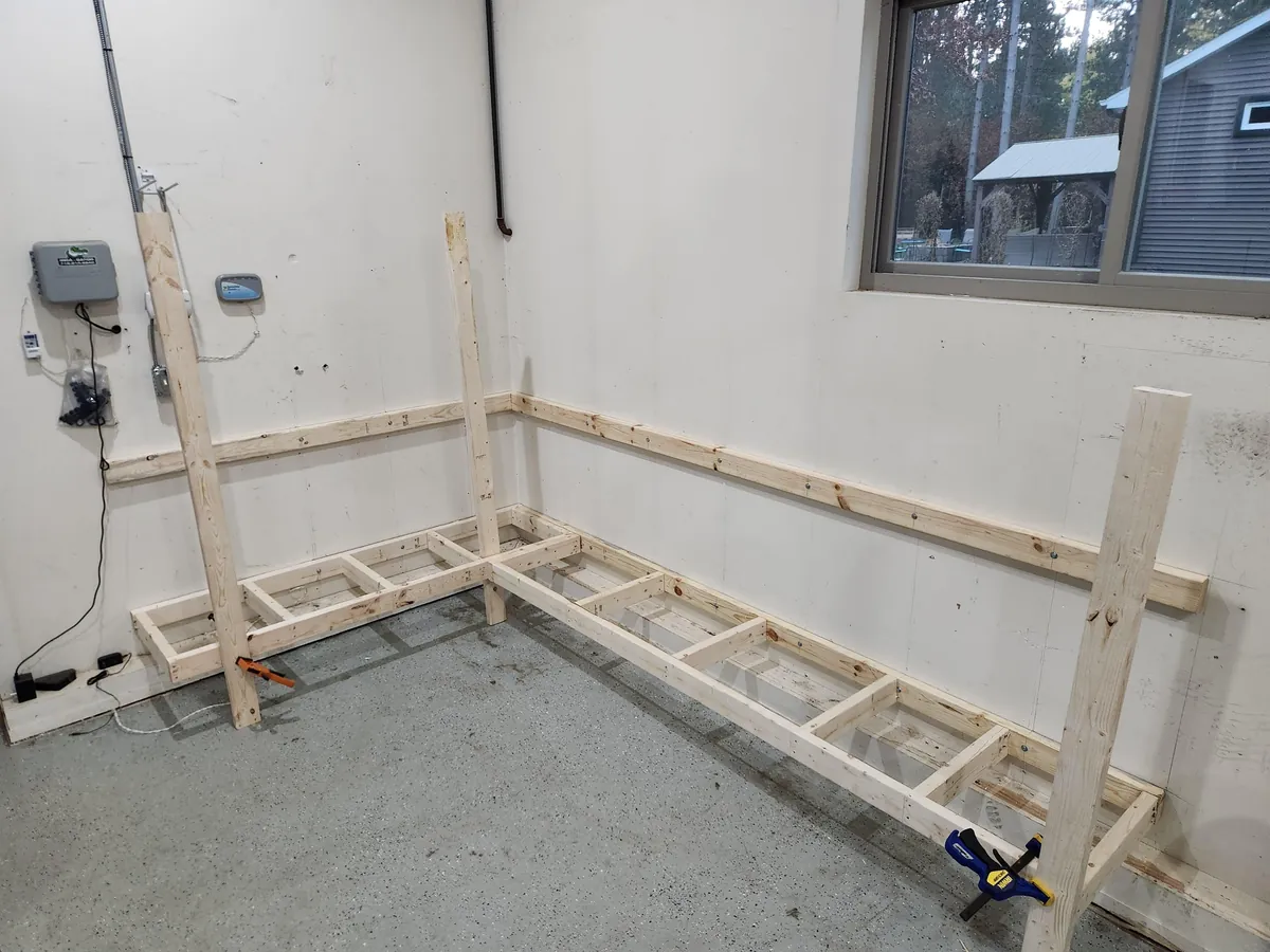 I built a workbench with my 16 y/o son (so we could do more DIY projects).