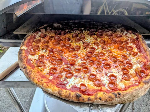 [homemade] 20" natural casing NY style pepperoni pizza